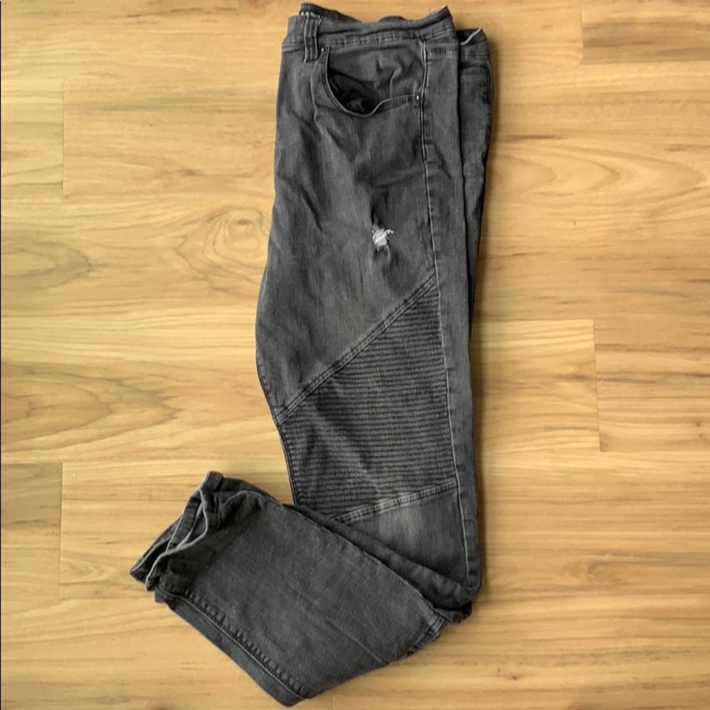 Black denim jeans